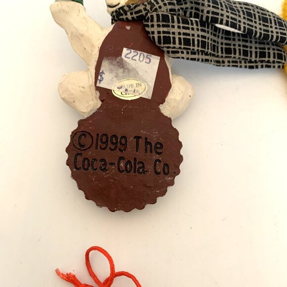 4 Kurt Adler 1999 Coca-Cola Ornaments Resin Santa Polar Bear Signs Vtg Xmas - Picture 6 of 10